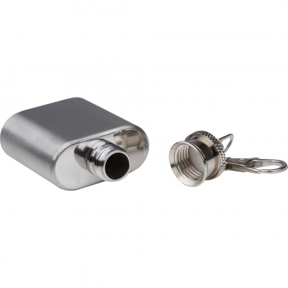 Mini Flachmann mit Schlüsselanhänger mit Gravur / aus Edelstahl / 30 ml