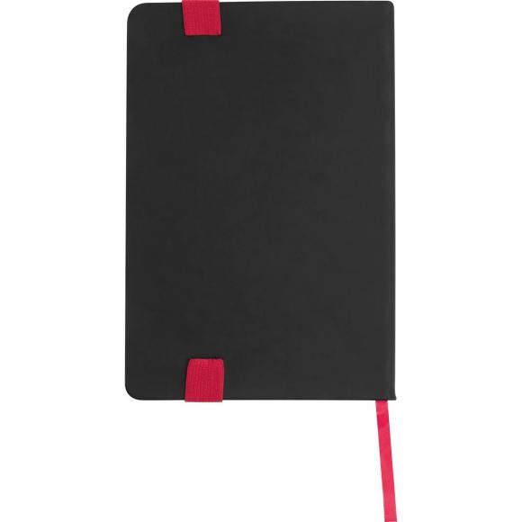 Notizbuch mit Gravur / DIN A5 / mit PU-Einband / liniert / Farbe: schwarz-rot