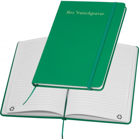 Notizbuch mit Gravur / DIN A5 / Umschlag aus PU / 160 Seiten / Farbe: grün