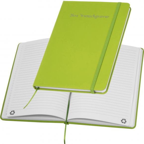 Notizbuch mit Gravur / DIN A5 / Umschlag aus PU / 160 Seiten / Farbe: hellgrün