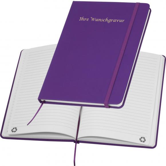 Notizbuch mit Gravur / DIN A5 / Umschlag aus PU / 160 Seiten / Farbe: lila