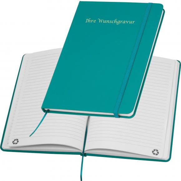 Notizbuch mit Gravur / DIN A5 / Umschlag aus PU / 160 Seiten / Farbe: türkis