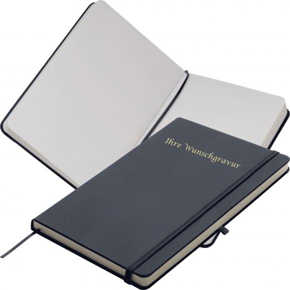 Notizbuch mit Gravur / DIN A6 / 160 S. / blanko / PU Hardcover / Farbe: schwarz