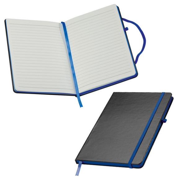 Notizbuch mit Namensgravur - A5 - 160 S. - liniert - PU Hardcover - Farbe: blau