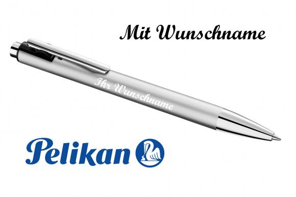 Pelikan Kugelschreiber Snap Metallic mit Namensgravur - Farbe: silber