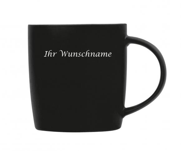 Porzellantasse mit Gravur / Kaffeetasse / 300 ml / Farbe: schwarz