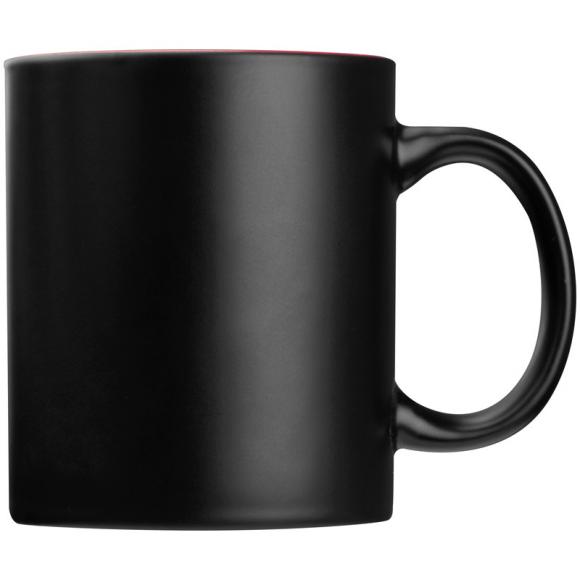 Porzellantasse mit Gravur / Kaffeetasse / 300 ml / Farbe: schwarz-rot