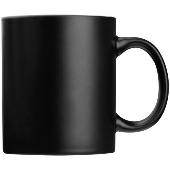 Porzellantasse mit Gravur / Kaffeetasse / 300 ml / Farbe: schwarz-weiß