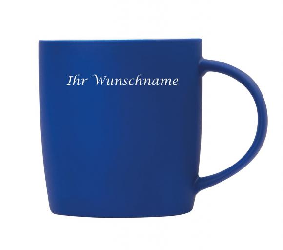 Porzellantasse mit Gravur / Kaffeetasse / Fassungsvermögen: 300 ml / Farbe: blau