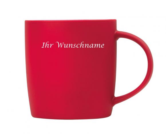 Porzellantasse mit Gravur / Kaffeetasse / Fassungsvermögen: 300 ml / Farbe: rot