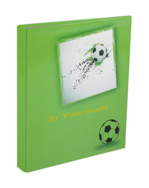 Ringbuch mit goldgefärbter Gravur / DIN A4 / 2-Ringmechanik / mit Fußballmotiv
