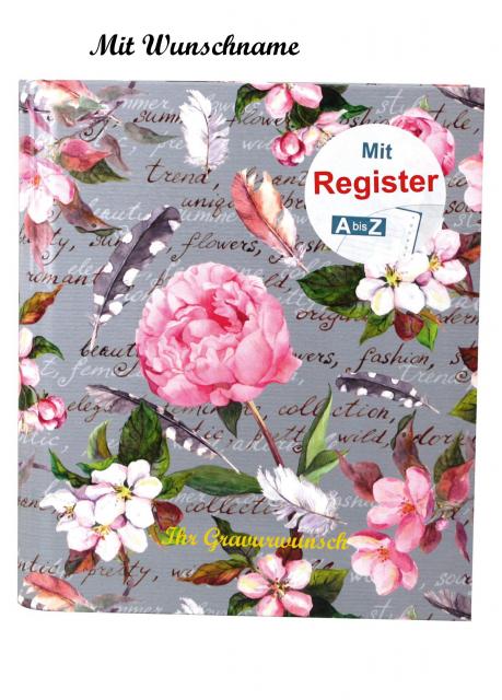 Ringbuch mit Namensgravur - A-Z Register + 50 Blatt liniert 120g/m²