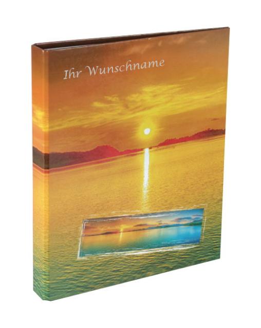 Ringbuch mit silbergefärbter Gravur / DIN A4 / 2-Ringmechanik / Sonnenuntergang