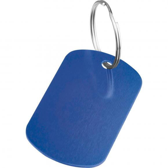 Schlüsselanhänger "Metallplättchen" / Farbe: blau
