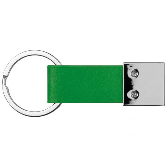 Schlüsselanhänger mit Gravur / mit Kunstleder-Bändchen / Farbe: grün