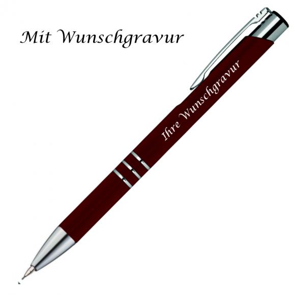 Schreibset mit Gravur / Touchpen Kugelschreiber + Druckbleistift / bordeaux
