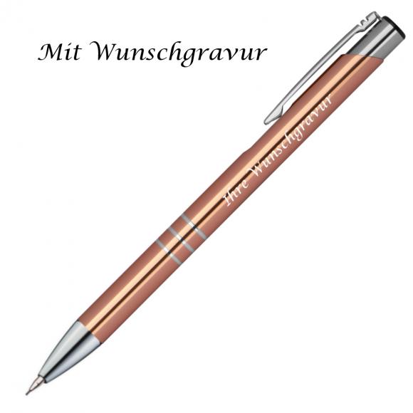 Schreibset mit Gravur / Touchpen Kugelschreiber + Druckbleistift / roségold