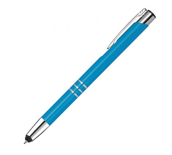 Schreibset mit Gravur / Touchpen Kugelschreiber + Kugelschreiber / hellblau