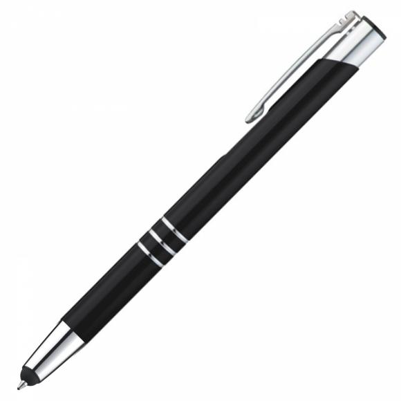 Schreibset mit Namensgravur - Touchpen Kugelschreiber + Kugelschreiber - schwarz