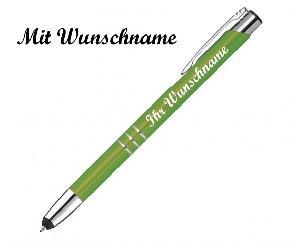 Schreibset mit Namensgravur - Touchpen Kugelschreiber+Druckbleistift - hellgrün