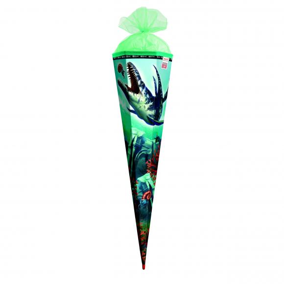 Schultüte mit Gravur / Zuckertüte / 85cm / eckig / "Dino Mosasaurus"