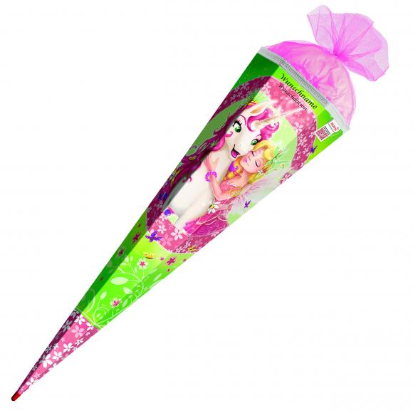 Schultüte mit Gravur / Zuckertüte / 85cm / eckig / "Einhornglück"