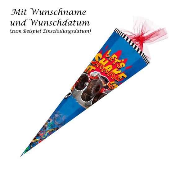 Schultüte mit Gravur / Zuckertüte / 85cm / eckig / "Hot Wheels"