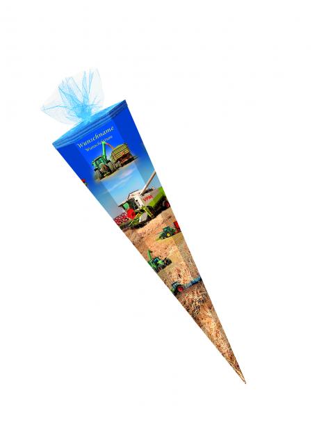 Schultüte mit Gravur / Zuckertüte / 85cm / eckig / "Landfahrzeuge"