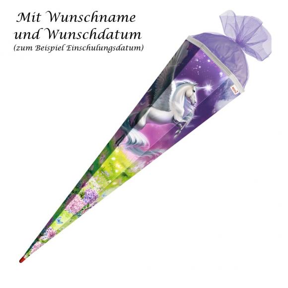 Schultüte mit Gravur / Zuckertüte / 85cm / eckig / "Magic Pegasus"