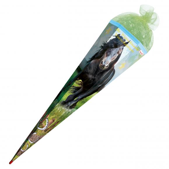 Schultüte mit Gravur / Zuckertüte / 85cm / eckig / "Pferd - Power Horse"