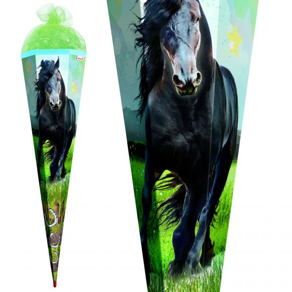 Schultüte mit Gravur / Zuckertüte / 85cm / eckig / "Pferd - Power Horse"
