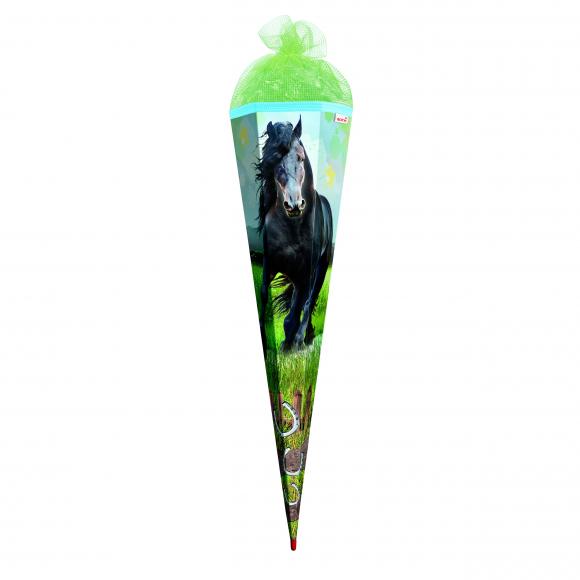 Schultüte mit Gravur / Zuckertüte / 85cm / eckig / "Pferd - Power Horse"
