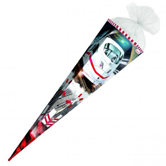 Schultüte mit Gravur / Zuckertüte / 85cm / eckig / "Schnellzug"