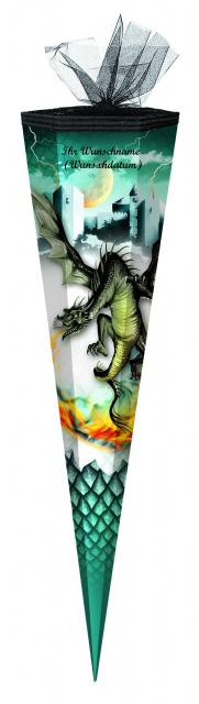 Schultüte mit Namensgravur - Zuckertüte - 85cm - eckig - "Dragon"