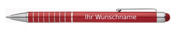 Touchpen Kugelschreiber mit Gravur / aus Metall / Farbe: rot