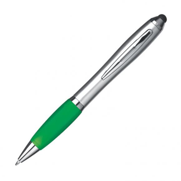 Touchpen Kugelschreiber silber-grün Farbe 