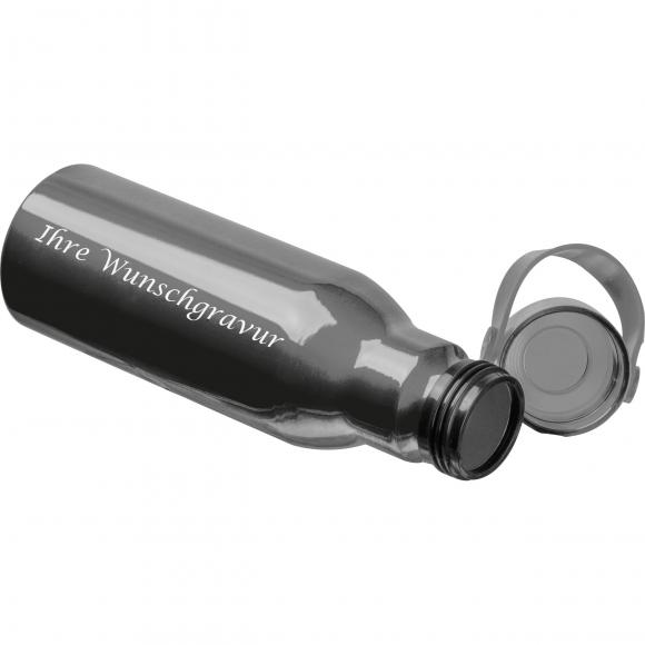 Trinkflasche aus recyceltem Aluminium mit Gravur / 750ml / Farbe: anthrazit