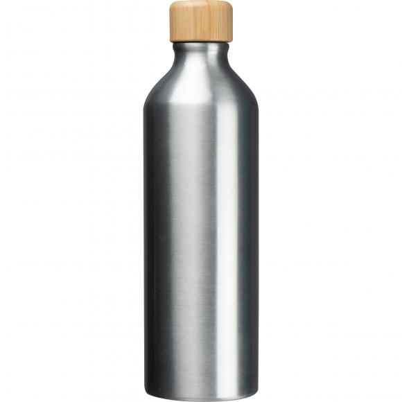 Trinkflasche aus recyceltem Aluminium mit Namensgravur - 750 ml - silbergrau