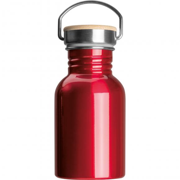 Trinkflasche mit Namensgravur - aus Edelstahl / 300ml - Farbe: rot