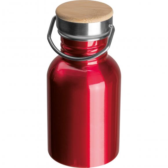 Trinkflasche mit Namensgravur - aus Edelstahl / 300ml - Farbe: rot
