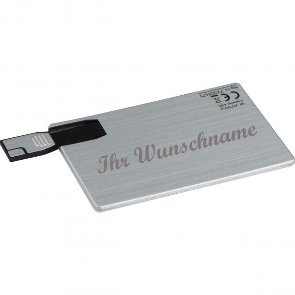 USB-Stick mit Namensgravur - USB-Karte - 8GB - aus Metall