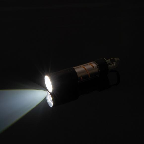 Wiederaufladbare COB-Taschenlampe mit Gravur / aus Metall / silber-schwarz
