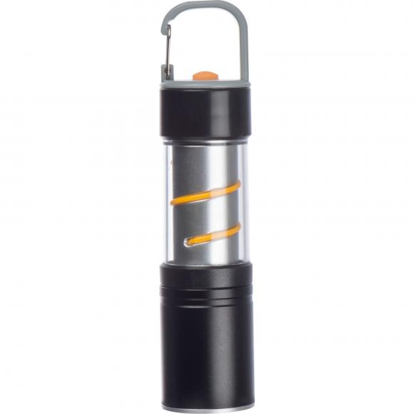 Wiederaufladbare COB-Taschenlampe mit Gravur / aus Metall / silber-schwarz