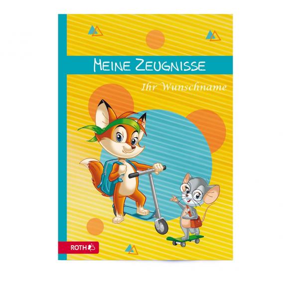 Zeugnismappe mit Gravur / A4 / "Fredo & Fitzi" / wattierter Einband