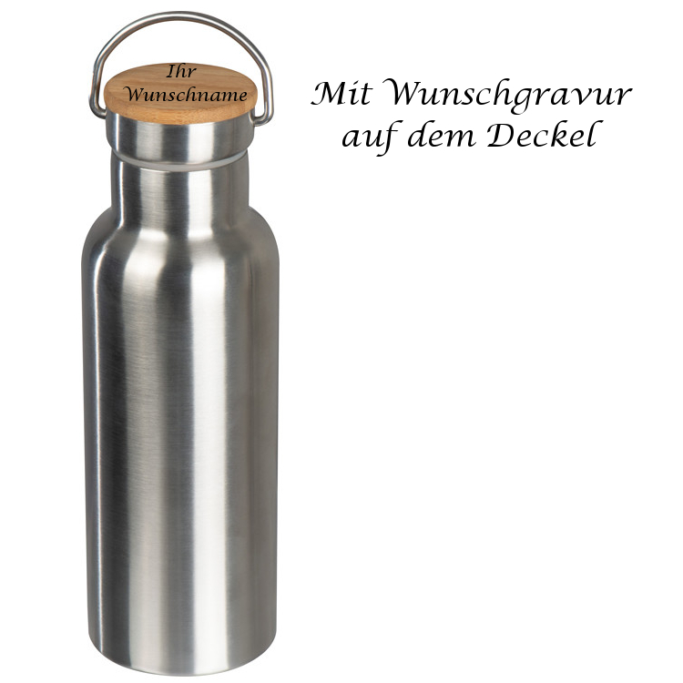 Edelstahl Trinkflasche 500ml (Gravur) – ecoGecko®