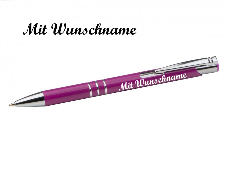 10 Kugelschreiber aus Metall mit Namensgravur / 10 Farben