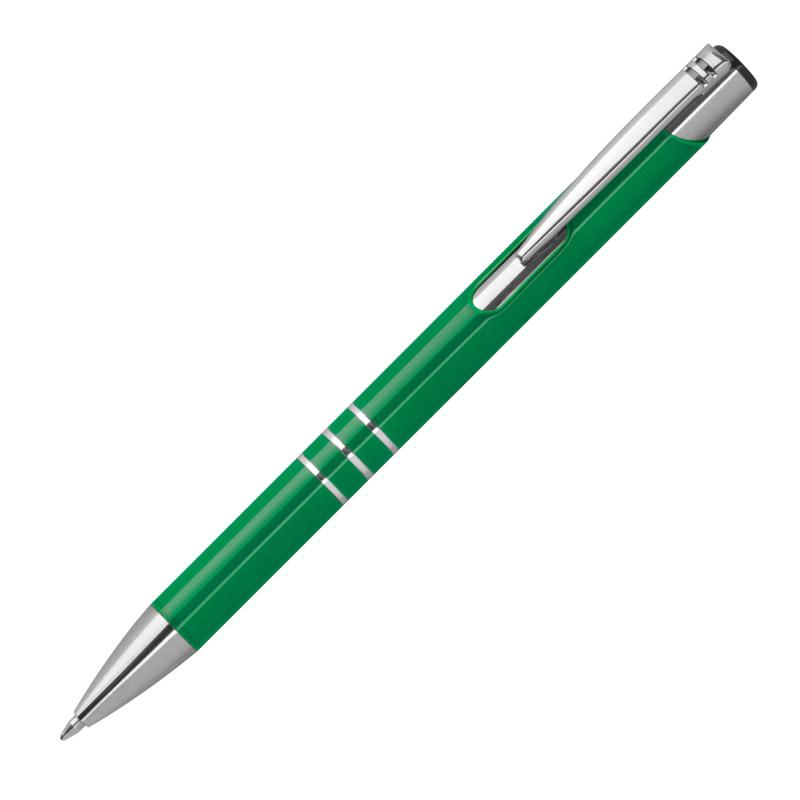 10 Kugelschreiber aus Metall mit Namensgravur - lackiert - grün (matt)