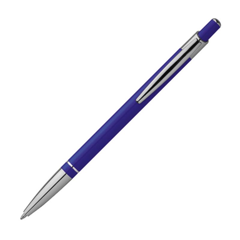 10 Kugelschreiber mit Namensgravur - aus Metall - slimline - Farbe: blau