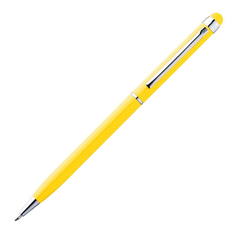 10 Touchpen Drehkugelschreiber / aus Edelstahl / Farbe: gelb