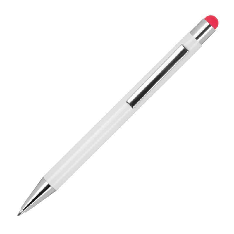 10 Touchpen Kugelschreiber / aus Metall / Stylusfarbe: rot